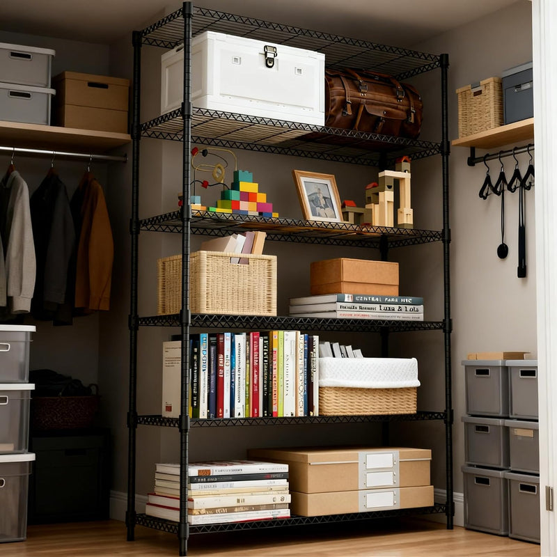 4-Shelf Storage Unit with Height Adjustable Shelves