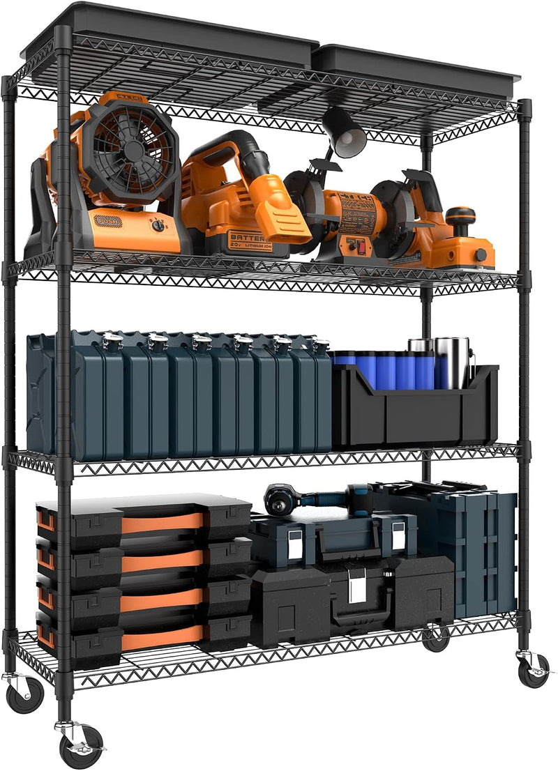 4-Shelf Storage Unit with Height Adjustable Shelves