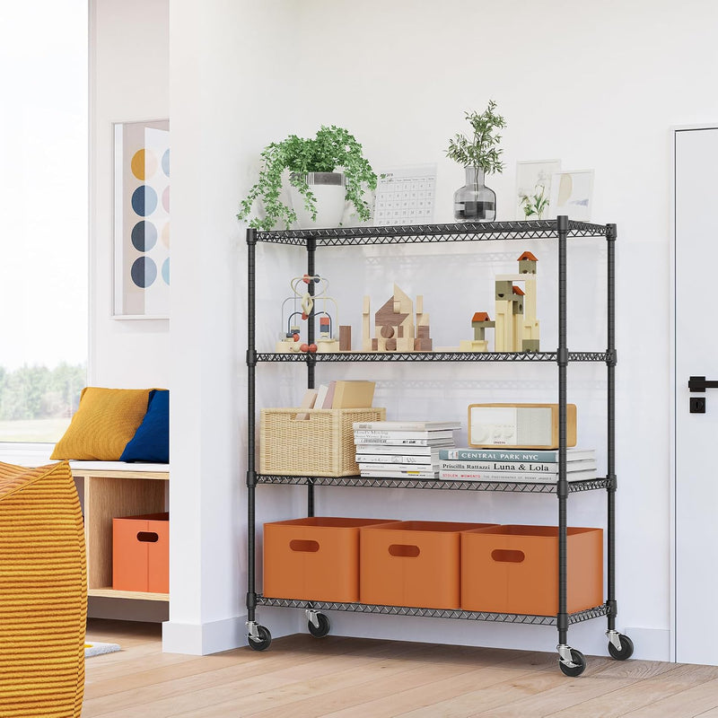 4-Shelf Storage Unit with Height Adjustable Shelves