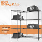 4-Shelf Storage Unit with Height Adjustable Shelves