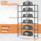 4-Shelf Storage Unit with Height Adjustable Shelves
