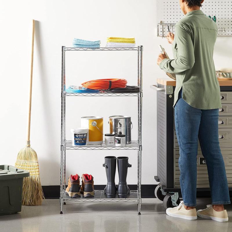 4-Shelf Storage Unit with Height Adjustable Shelves