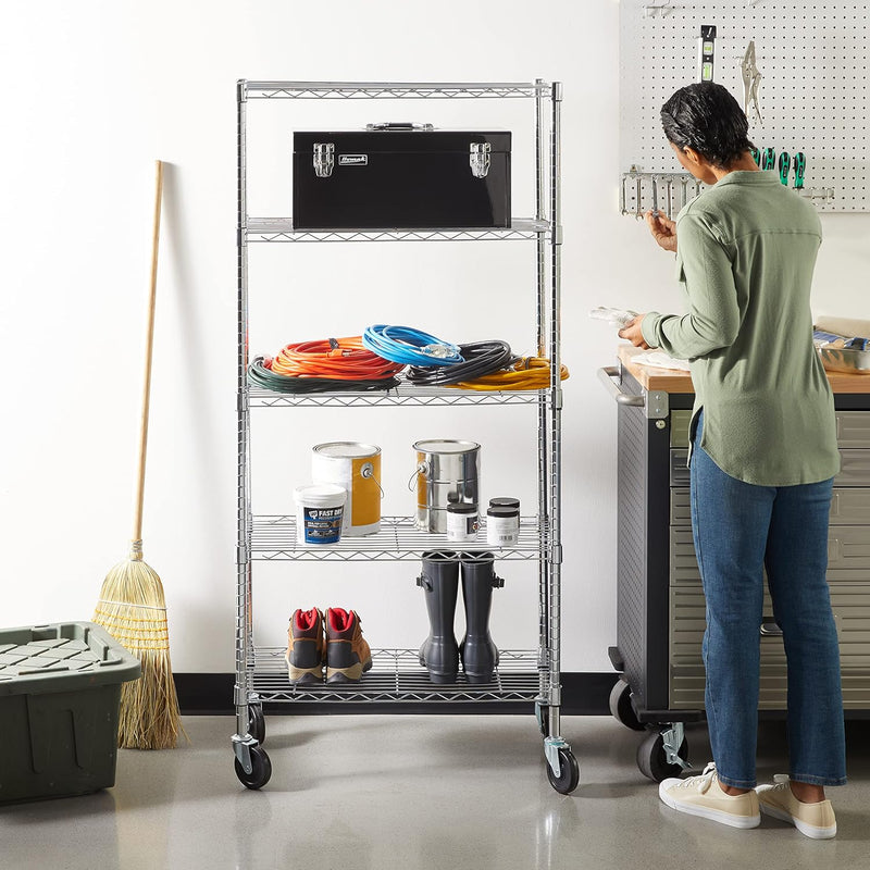 4-Shelf Storage Unit with Height Adjustable Shelves