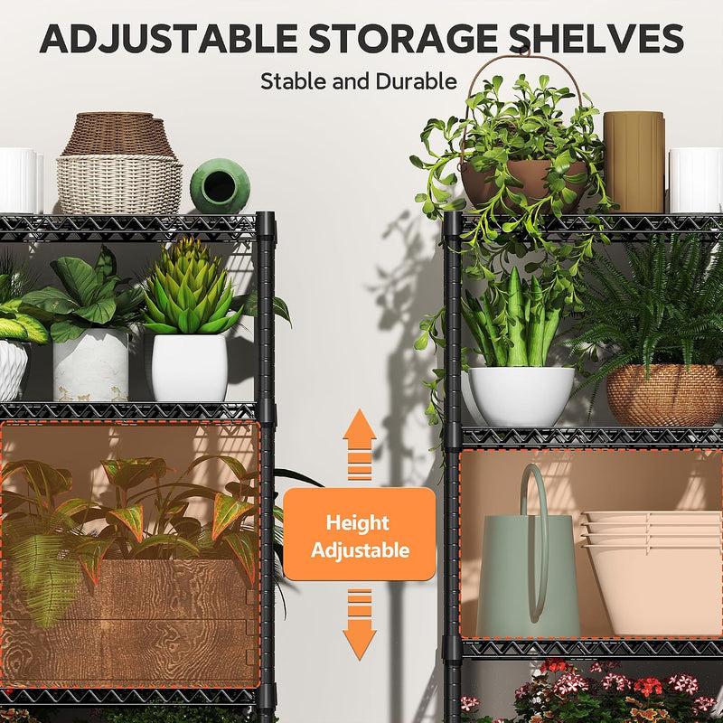 4-Shelf Storage Unit with Height Adjustable Shelves