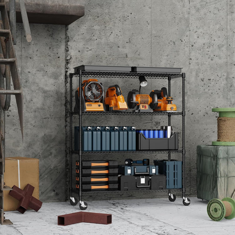 4-Shelf Storage Unit with Height Adjustable Shelves