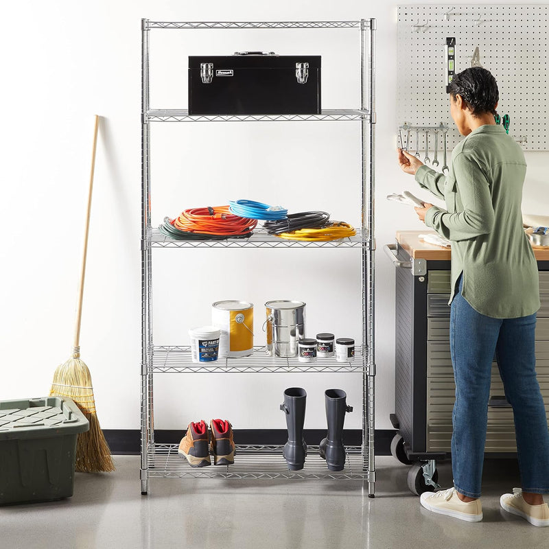 4-Shelf Storage Unit with Height Adjustable Shelves