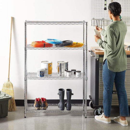 4-Shelf Storage Unit with Height Adjustable Shelves