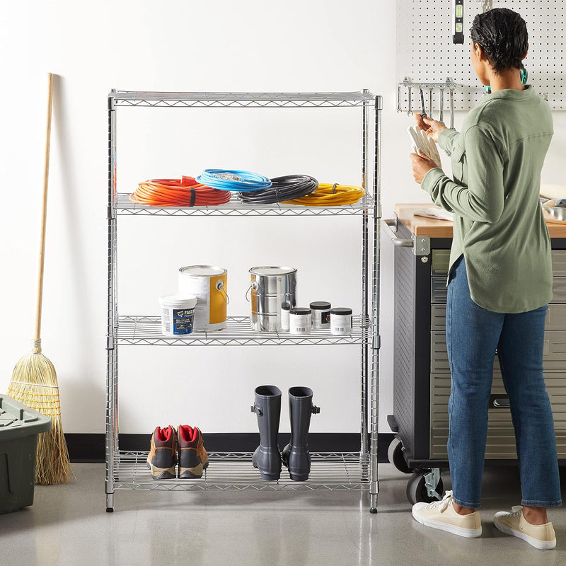 4-Shelf Storage Unit with Height Adjustable Shelves