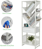 4-Shelf Tree Bookshelf 24.1-Inch Retro Floor Standing Bookcase