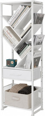 4-Shelf Tree Bookshelf 24.1-Inch Retro Floor Standing Bookcase