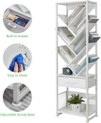 4-Shelf Tree Bookshelf 24.1-Inch Retro Floor Standing Bookcase