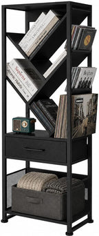 4-Shelf Tree Bookshelf 24.1-Inch Retro Floor Standing Bookcase