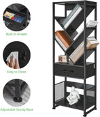 4-Shelf Tree Bookshelf 24.1-Inch Retro Floor Standing Bookcase