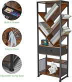 4-Shelf Tree Bookshelf 24.1-Inch Retro Floor Standing Bookcase
