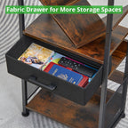 4-Shelf Tree Bookshelf 24.1-Inch Retro Floor Standing Bookcase