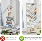 4-Shelf Tree Bookshelf 24.1-Inch Retro Floor Standing Bookcase