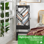 4-Shelf Tree Bookshelf 24.1-Inch Retro Floor Standing Bookcase