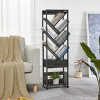 4-Shelf Tree Bookshelf 24.1-Inch Retro Floor Standing Bookcase