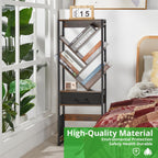 4-Shelf Tree Bookshelf 24.1-Inch Retro Floor Standing Bookcase
