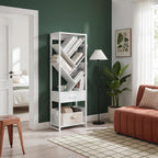 4-Shelf Tree Bookshelf 24.1-Inch Retro Floor Standing Bookcase