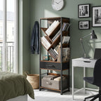 4-Shelf Tree Bookshelf 24.1-Inch Retro Floor Standing Bookcase