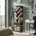 4-Shelf Tree Bookshelf 24.1-Inch Retro Floor Standing Bookcase