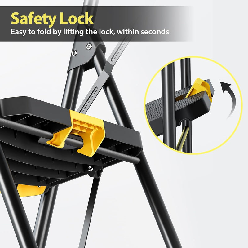 Folding 4-Step Ladder with Tool Tray