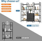 4-Tier Bookcase with Drawers Rustic Shelving