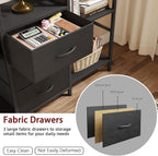 4-Tier Bookcase with Drawers Rustic Shelving