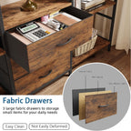 4-Tier Bookcase with Drawers Rustic Shelving