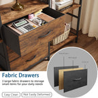 4-Tier Bookcase with Drawers Rustic Shelving