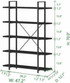 4 Tier Bookshelf Farmhouse Storage Bookcases Modern Shelf
