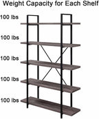 4 Tier Bookshelf Farmhouse Storage Bookcases Modern Shelf
