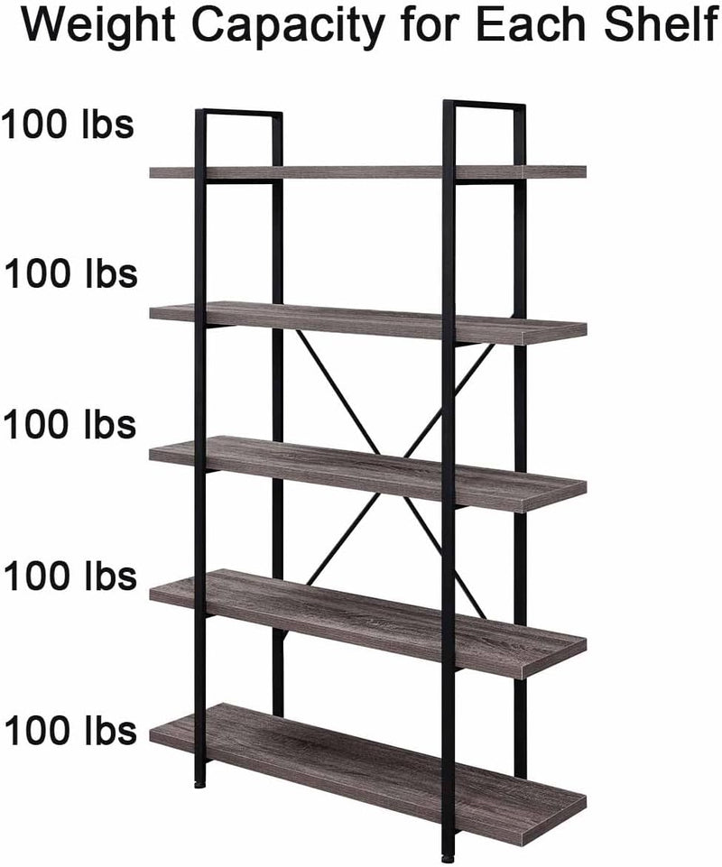 4 Tier Bookshelf Farmhouse Storage Bookcases Modern Shelf