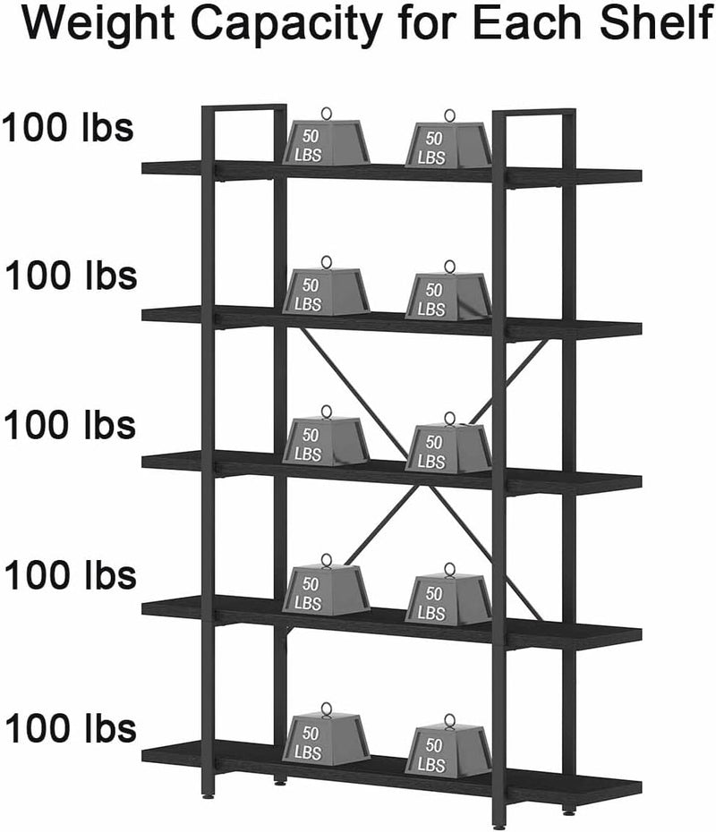 4 Tier Bookshelf Farmhouse Storage Bookcases Modern Shelf