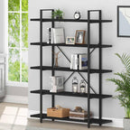 4 Tier Bookshelf Farmhouse Storage Bookcases Modern Shelf