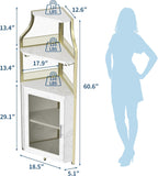 4-Tier Corner Bar Cabinet Industrial Freestanding Wine Storage