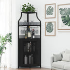 4-Tier Corner Bar Cabinet Industrial Freestanding Wine Storage
