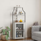 4-Tier Corner Bar Cabinet Industrial Freestanding Wine Storage
