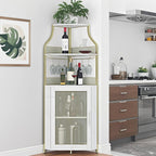 4-Tier Corner Bar Cabinet Industrial Freestanding Wine Storage