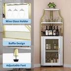 4-Tier Corner Bar Cabinet Industrial Freestanding Wine Storage