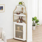 4-Tier Corner Bar Cabinet Industrial Freestanding Wine Storage