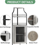 4-Tier Corner Bar Cabinet Industrial Freestanding Wine Storage