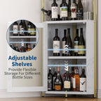 4-Tier Corner Bar Cabinet Industrial Freestanding Wine Storage
