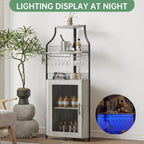 4-Tier Corner Bar Cabinet Industrial Freestanding Wine Storage