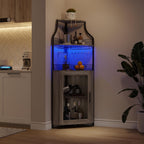 4-Tier Corner Bar Cabinet Industrial Freestanding Wine Storage