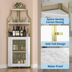 4-Tier Corner Bar Cabinet Industrial Freestanding Wine Storage