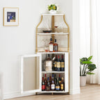 4-Tier Corner Bar Cabinet Industrial Freestanding Wine Storage