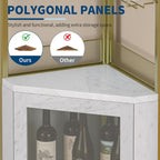 4-Tier Corner Bar Cabinet Industrial Freestanding Wine Storage