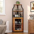 4-Tier Corner Bar Cabinet Industrial Freestanding Wine Storage